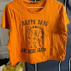 Orange Graphic Crop Top